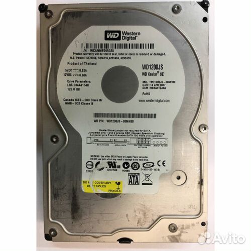 Жёсткий диск WDC WD1200JS-00MHB0 120GB SATA 3.5