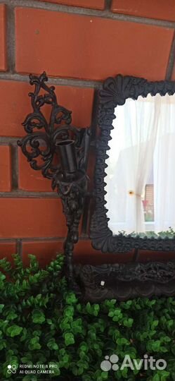 Чугунное украшение с подсветкой и зеркалом