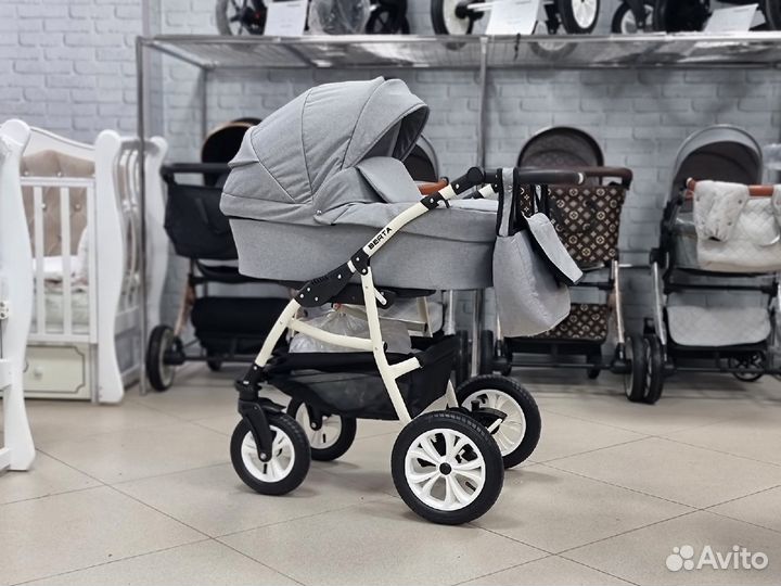 Коляска Alis Berta 2в 1 серая