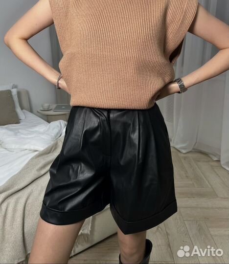 Шорты из экокожи