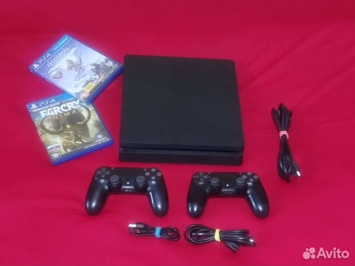 Sony PS4 Slim 1tb 2 дж.+9Игр +2диска