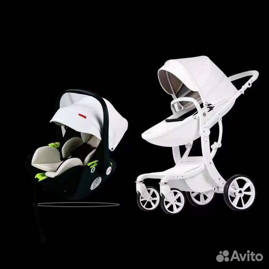 Коляска 3 в 1 Luxmom 608-2 белая