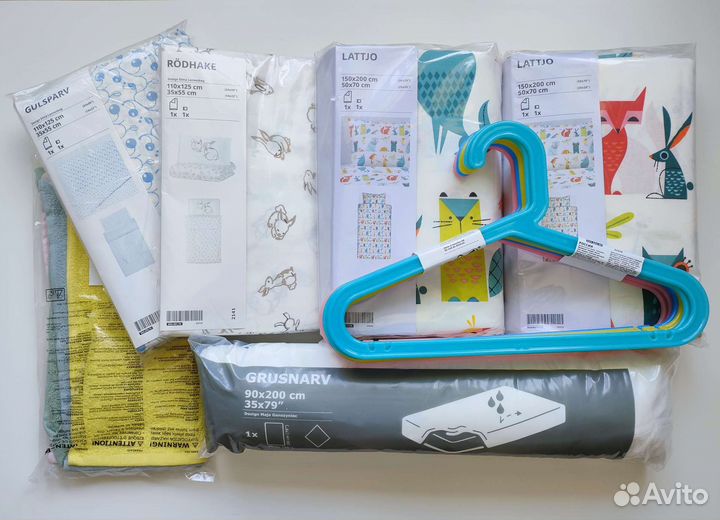 Икеа детское белье Звери Динозавры Наматрасник