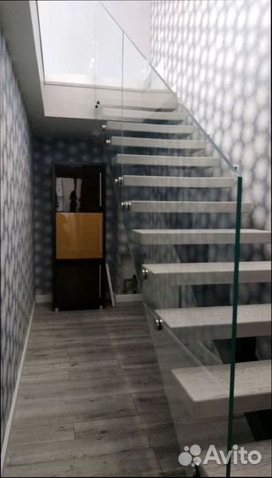 Стеклянные перила для лестниц