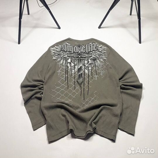 Лонгслив вафельный mma elite tapout mps affliction