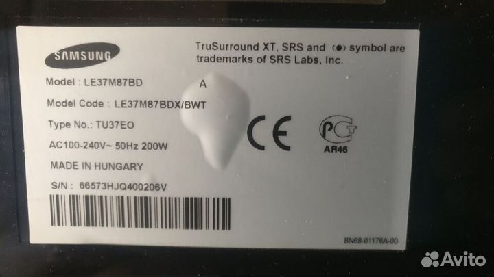 Запчасти для телевизора Samsung LE37M87BD