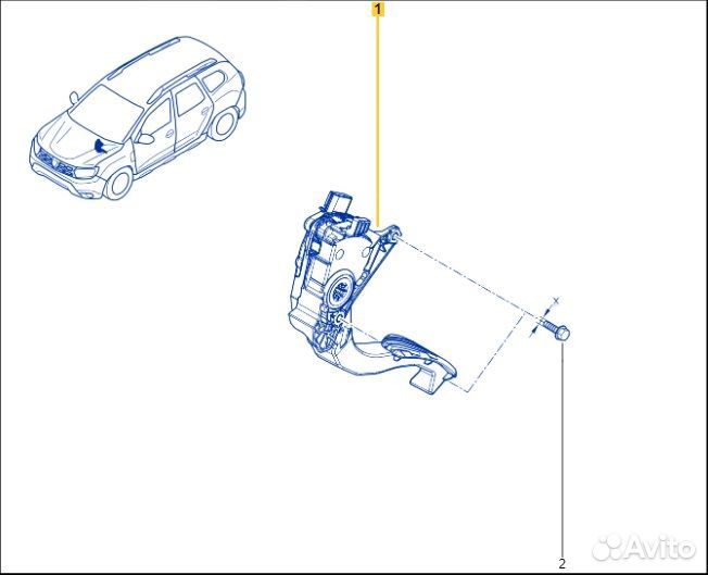 Педаль акселератора Renault Duster F4R 2021