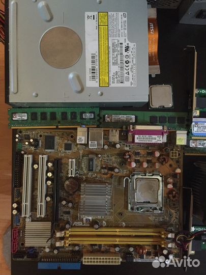 Материнская плата, память, процессор, кулер и друг