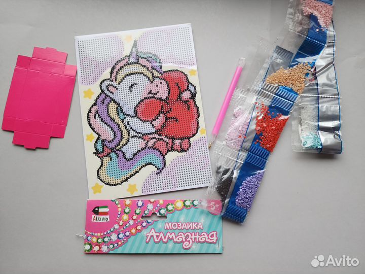 Attivio Алмазная мозаика Единорог с сердечком