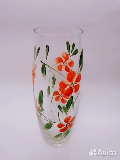 Ваза стекло ручная роспись