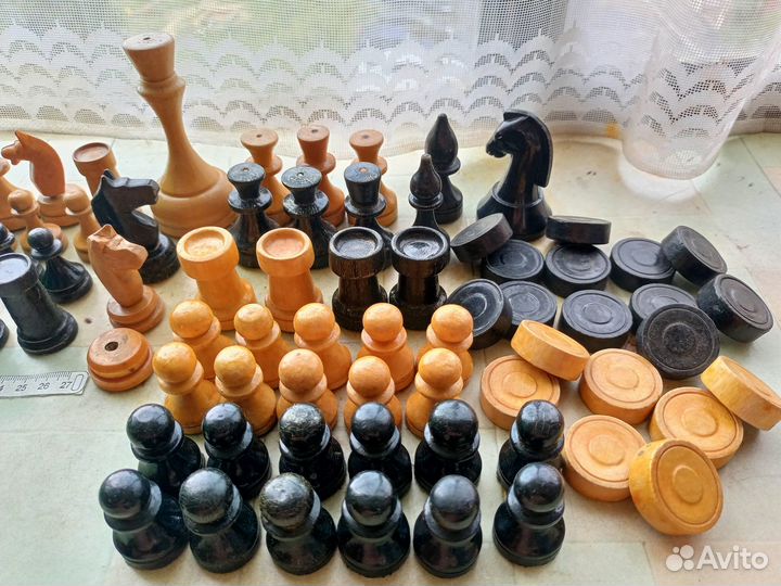 Шахматы СССР дерево, фигуры