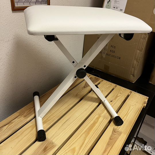 Банкетка/стул для пианино, цвет белый