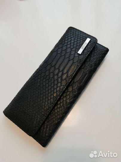 Женский клатч чёрный натуральная кожа