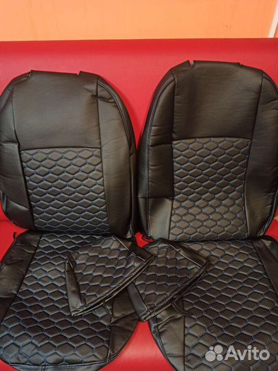 Чехлы Фольцваген Поло с 2010-2020г экокожа соты