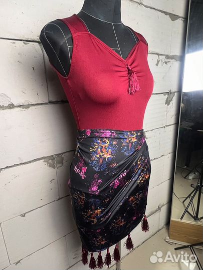 Тренировочный комплект для латины. Боди+юбка