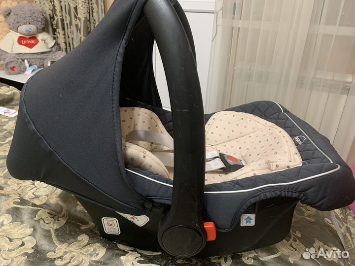 Автолюлька с вкладышем Happy baby