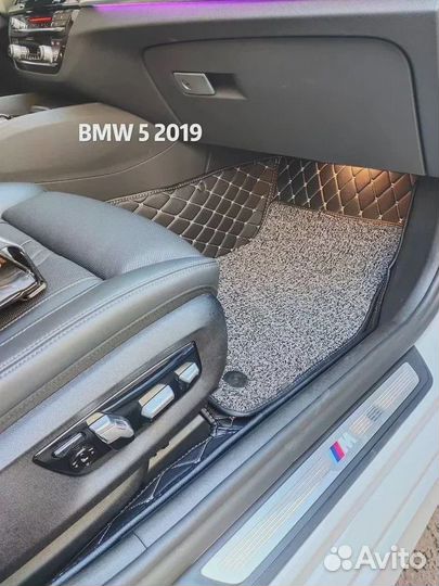 3D Коврики BMW 5 серии Экокожа Салон Багажник