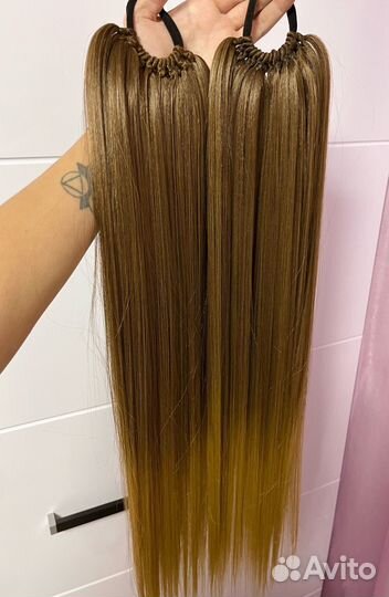 Хвост волосы на резинке