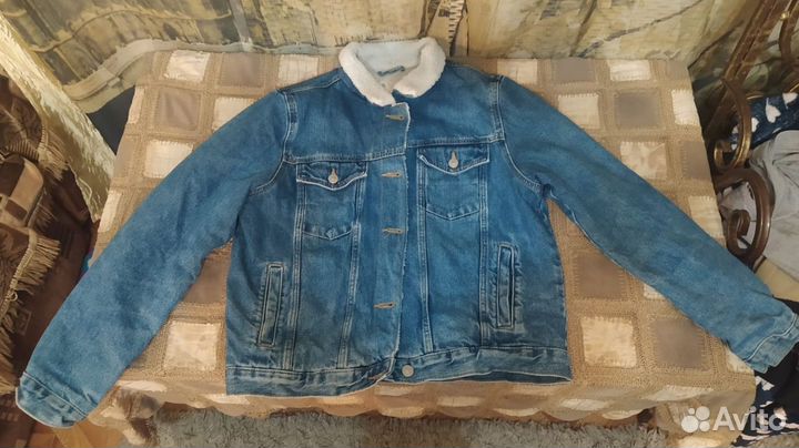 Куртка джинсовая унисекс на тёплой подкладке.44-46