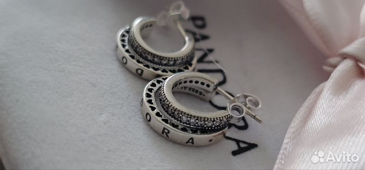 Серьги с двойным обручем Pandora