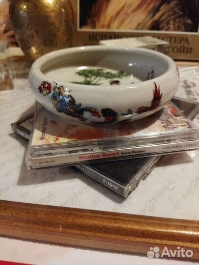 Бронь. Пепельница фарфоровая, 13см, высота 4см