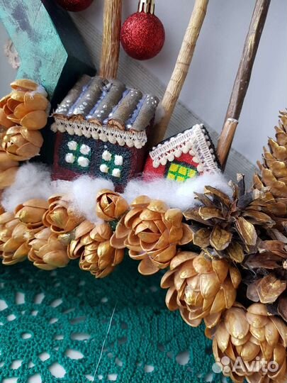 Новогодняя композиция подарок ручной работы