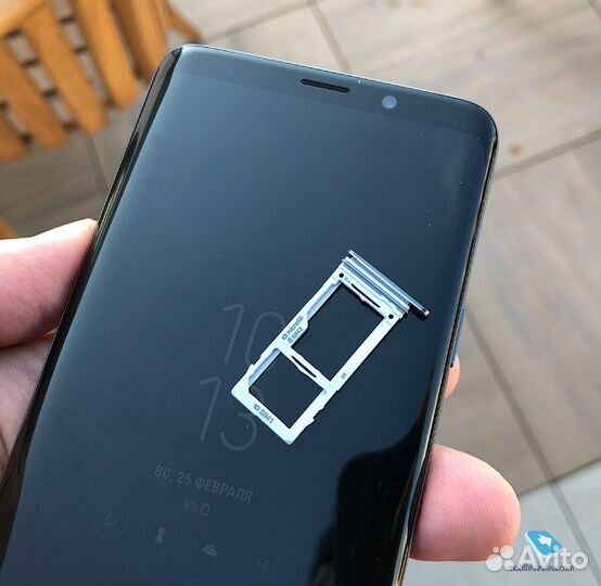 Лоток симкарты Samsung S9 Plus серый снятый