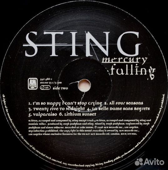 Винил Sting – Mercury Falling