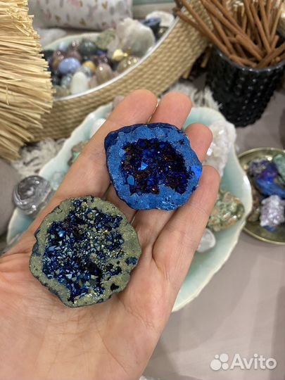 Жеода агата титанированная