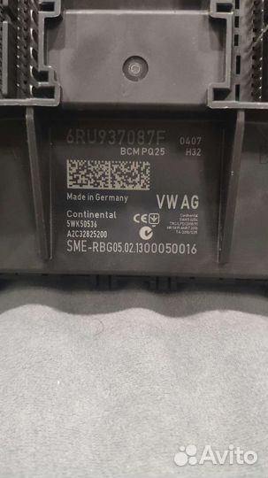 Блок комфорта BCM 6RU937087F Volkswagen Polo sedan