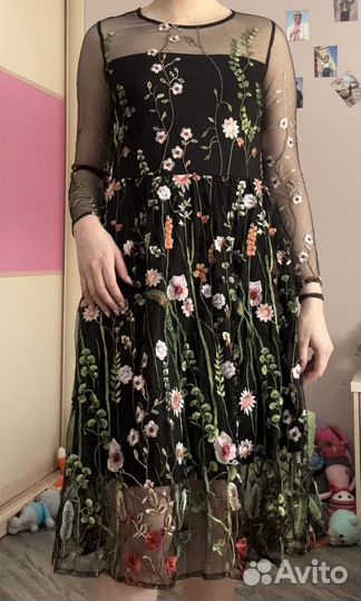 Платье цветочное вечернее