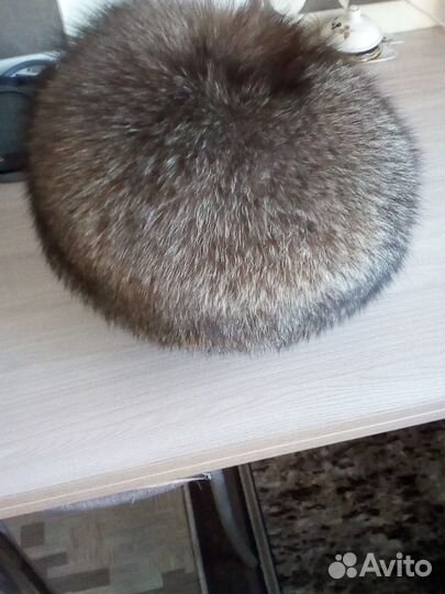 Шапка зимняя меховая женская чернобурая лиса