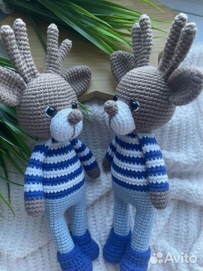 Вязаная игрушка. Вязаный Оленёнок