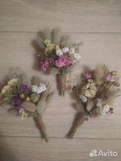 Бутоньерки из сухоцветов