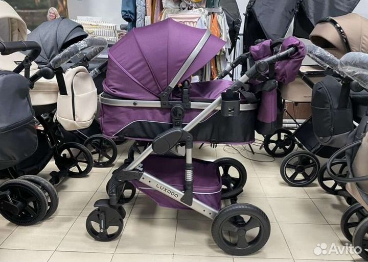 Коляска 2в1 трансформер Новая (фиолетовый)
