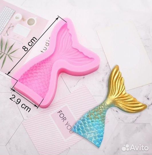 Молд силиконовый хвост русалки