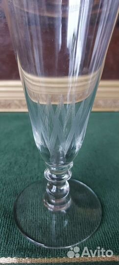 Антикварный хрустальный фужер 19 век Мальцов