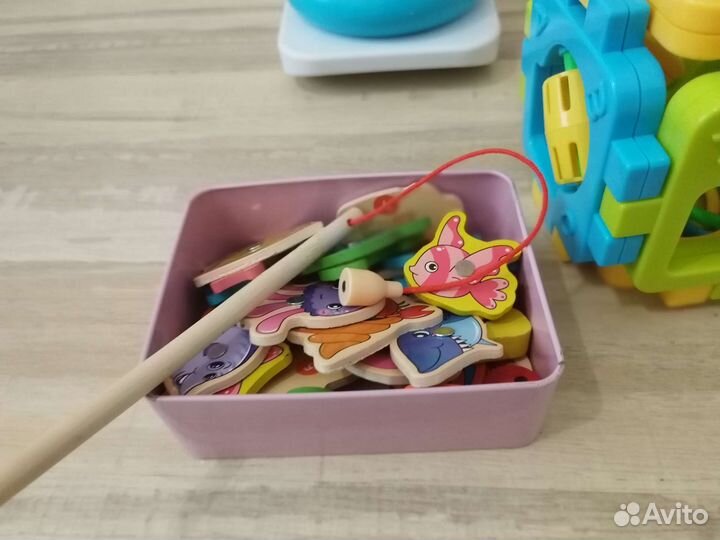 Развивающие игрушки пакетом деревянные