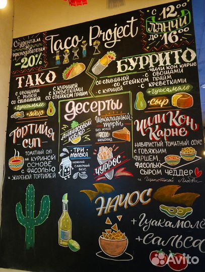 Оформление меловых досок/роспись стен