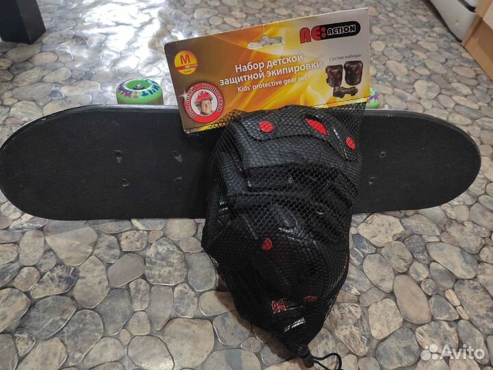 Скейтборд детский + защита