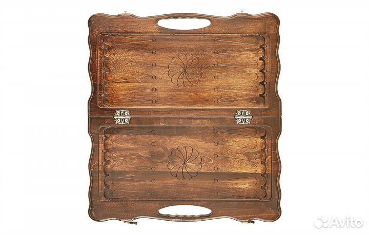 Нарды и шашки резные Лев из Африки 50 х 53 см бук Армения 62395