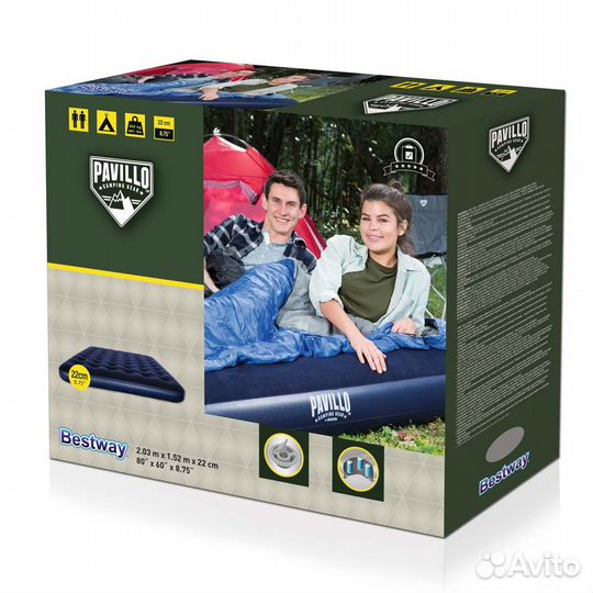 Новый Надувной матрас Bestway 203x152x22 см