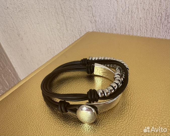 Кожаный женский браслет