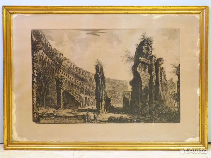 Гравюра Д. Б. Пиранези «Руины Колизея». В раме