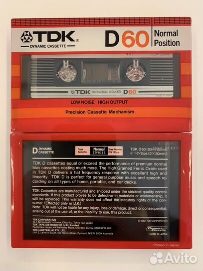 Аудиокассеты TDK D 60. japan. 1982 год