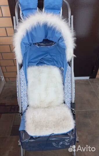 Детские санки коляска на колесах