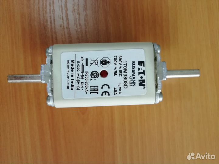 Быстрый предохранитель eaton bussmann 170M3808D, 6