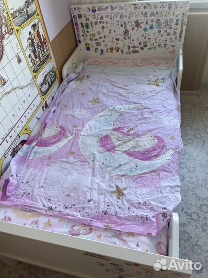 Детская кровать IKEA раздвижная сундвик / лексвик