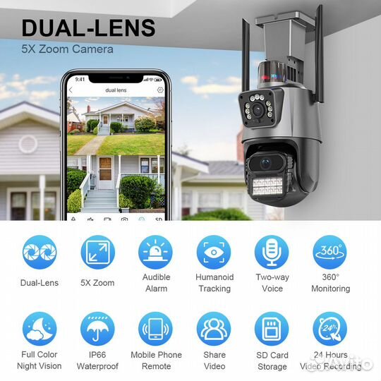 Камера видеонаблюдения anbiux 8 мп Wi-Fi IP