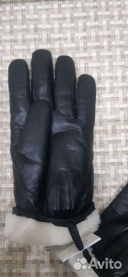 Мужские кожаные перчатки зимние